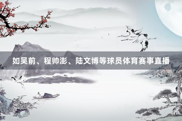 如吴前、程帅澎、陆文博等球员体育赛事直播
