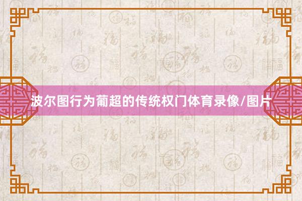 波尔图行为葡超的传统权门体育录像/图片
