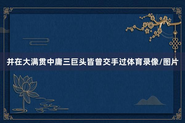 并在大满贯中庸三巨头皆曾交手过体育录像/图片