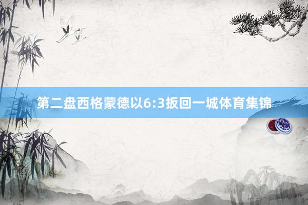 第二盘西格蒙德以6:3扳回一城体育集锦