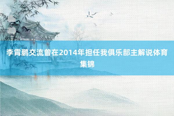 李霄鹏交流曾在2014年担任我俱乐部主解说体育集锦