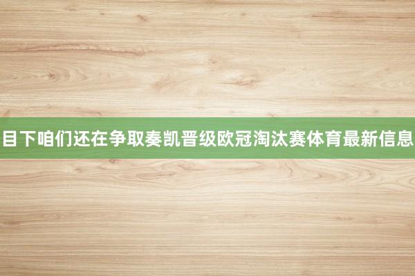 目下咱们还在争取奏凯晋级欧冠淘汰赛体育最新信息