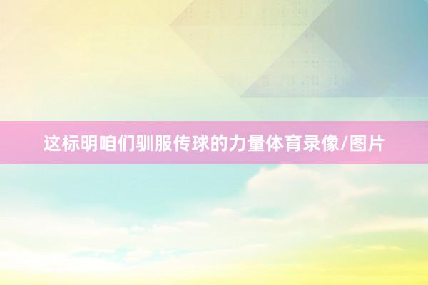 这标明咱们驯服传球的力量体育录像/图片