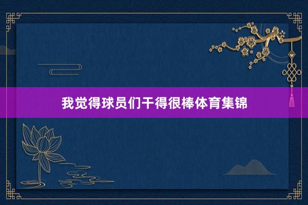 我觉得球员们干得很棒体育集锦