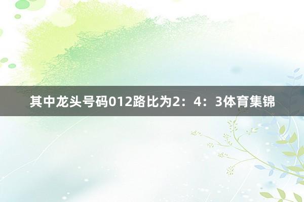 其中龙头号码012路比为2：4：3体育集锦