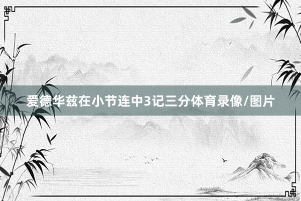爱德华兹在小节连中3记三分体育录像/图片