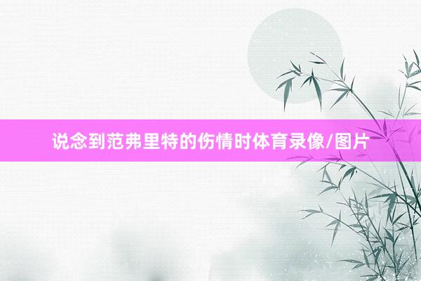 说念到范弗里特的伤情时体育录像/图片
