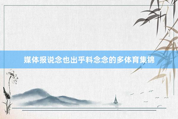 媒体报说念也出乎料念念的多体育集锦