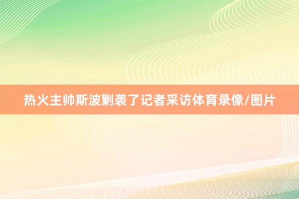 热火主帅斯波剿袭了记者采访体育录像/图片
