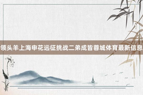 领头羊上海申花远征挑战二弟成皆蓉城体育最新信息