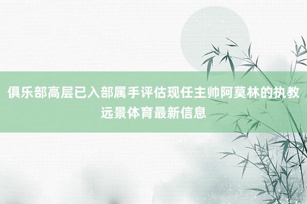 俱乐部高层已入部属手评估现任主帅阿莫林的执教远景体育最新信息