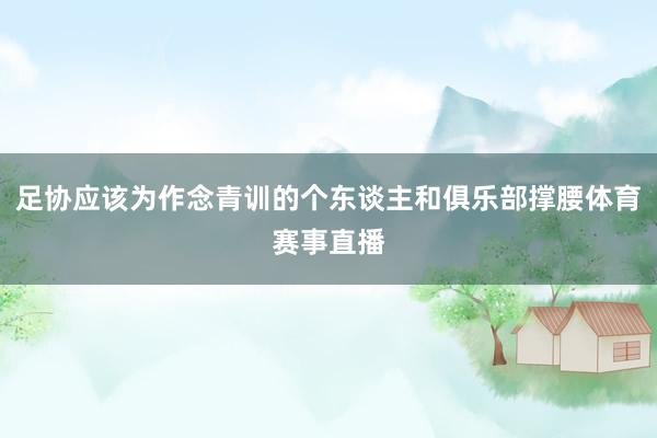 足协应该为作念青训的个东谈主和俱乐部撑腰体育赛事直播