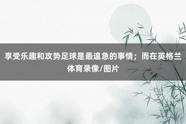 享受乐趣和攻势足球是最遑急的事情；而在英格兰体育录像/图片