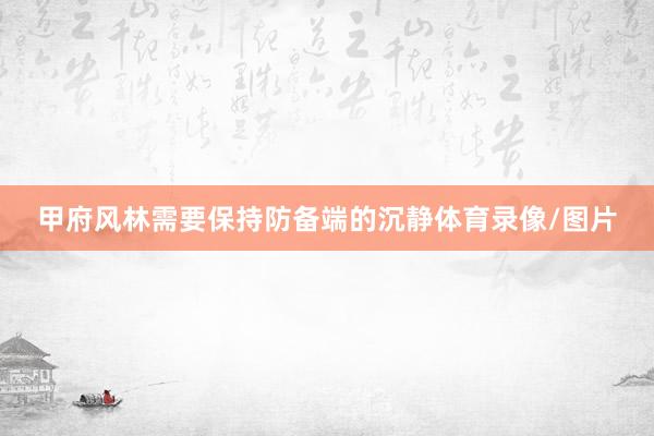 甲府风林需要保持防备端的沉静体育录像/图片