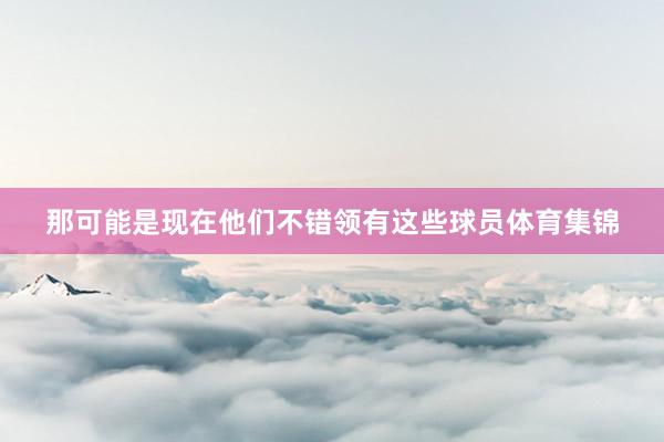 那可能是现在他们不错领有这些球员体育集锦
