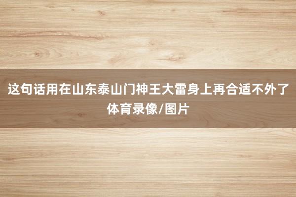 这句话用在山东泰山门神王大雷身上再合适不外了体育录像/图片