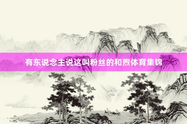 有东说念主说这叫粉丝的和煦体育集锦