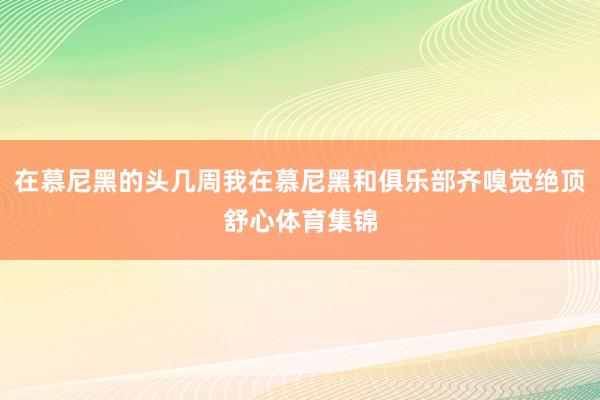 在慕尼黑的头几周我在慕尼黑和俱乐部齐嗅觉绝顶舒心体育集锦
