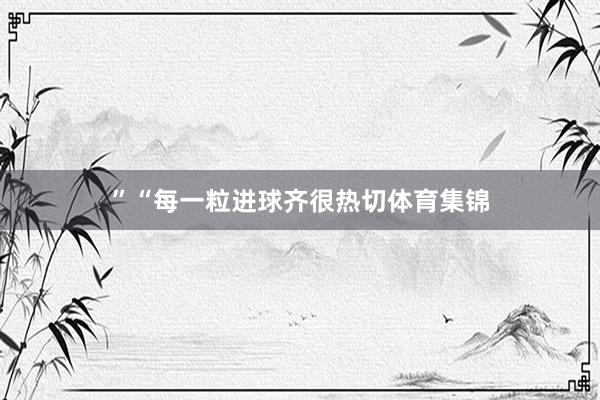 ”“每一粒进球齐很热切体育集锦