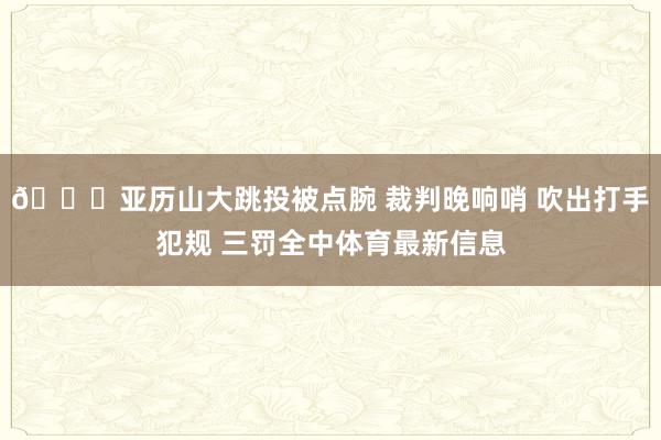 👀亚历山大跳投被点腕 裁判晚响哨 吹出打手犯规 三罚全中体育最新信息
