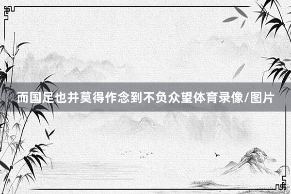 而国足也并莫得作念到不负众望体育录像/图片