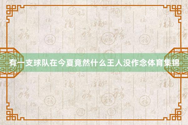 有一支球队在今夏竟然什么王人没作念体育集锦