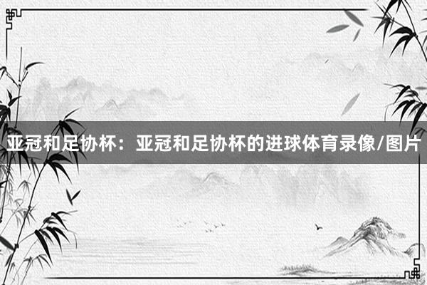 亚冠和足协杯：亚冠和足协杯的进球体育录像/图片